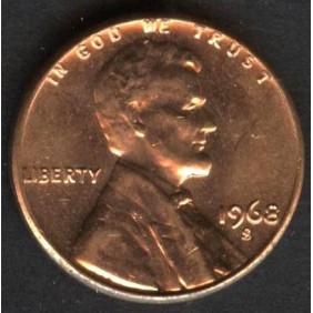 USA 1 Cent 1968 Lincoln Red...
