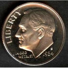 USA Roosevelt Dime 1984 S