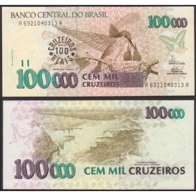 BRAZIL 100 Cruzeiros on...