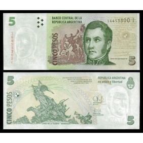 ARGENTINA 5 Pesos 2003 Serie J