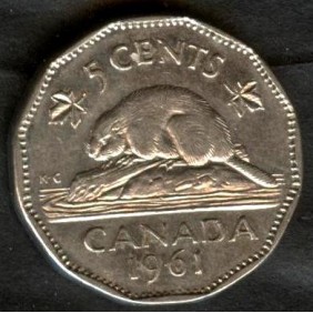CANADA 5 Cents 1961