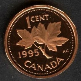 CANADA 1 Cent 1995 Proof