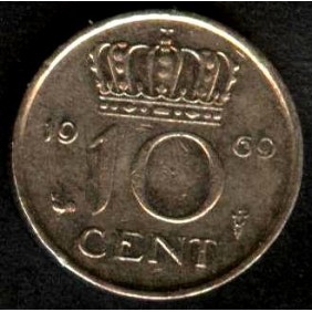 NETHERLANDS 10 Cents 1969 Cock