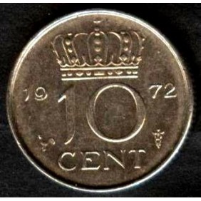 NETHERLANDS 10 Cents 1972