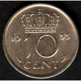 NETHERLANDS 10 Cents 1955
