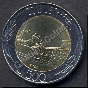 500 Lire 2000 bimetallico