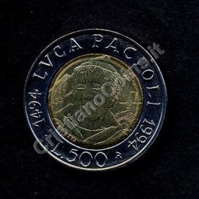 500 Lire 1994 Luca Pacioli...