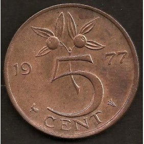 NETHERLANDS 5 Cents 1977