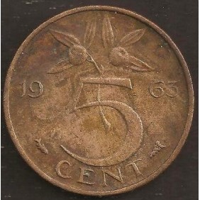 NETHERLANDS 5 Cents 1963