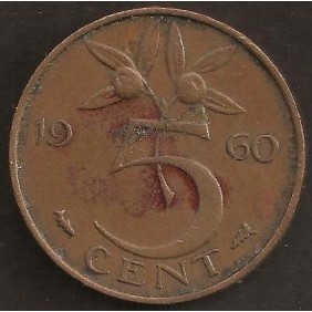 NETHERLANDS 5 Cents 1960