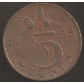 NETHERLANDS 5 Cents 1955