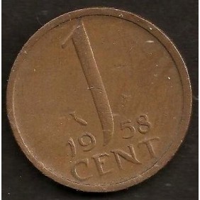 NETHERLANDS 1 Cent 1958