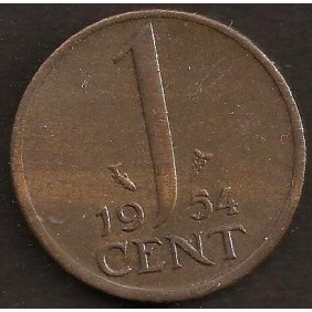 NETHERLANDS 1 Cent 1954