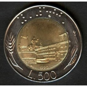 500 Lire 1990 bimetallico FDC