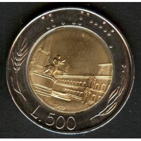 500 Lire 1989 bimetallico