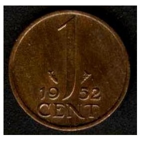 NETHERLANDS 1 Cent 1952