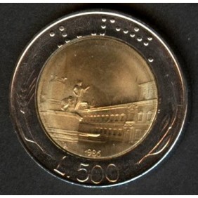 500 Lire 1986 bimetallico