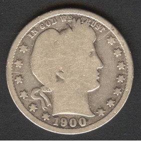 USA Barber Quarter 1900 S AG