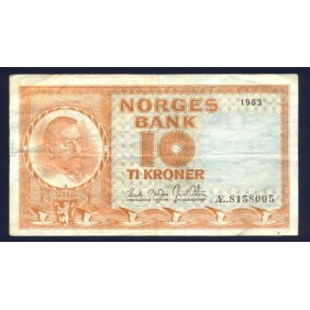 NORWAY 10 Kroner 1963