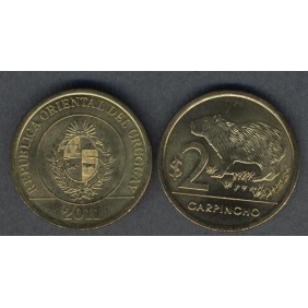 URUGUAY 2 Pesos 2011 Carpincho
