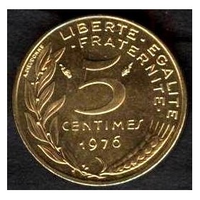FRANCE 5 Centimes 1976