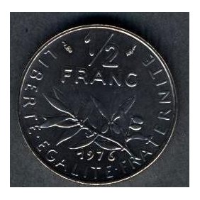 FRANCE 1/2 Franc 1976