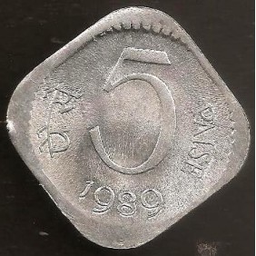 INDIA 5 Paise 1989 C