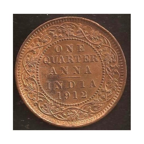 BRITISH INDIA 1/4 Anna 1912
