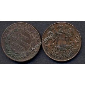 BRITISH INDIA 1/4 Anna 1835
