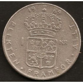 SWEDEN 1 Krona 1969