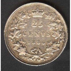 CANADA 25 Cents 1886 AG