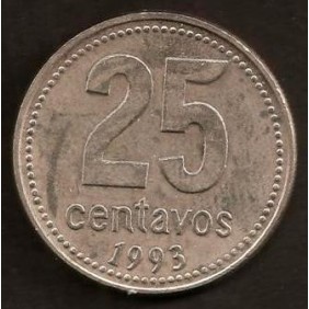 ARGENTINA 25 Centavos 1993...