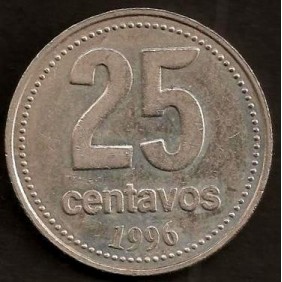 ARGENTINA 25 Centavos 1996