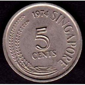 SINGAPORE 5 Cents 1974