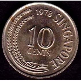 SINGAPORE 10 Cents 1978
