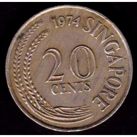 SINGAPORE 20 Cents 1974