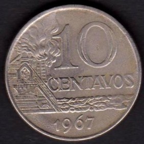 BRAZIL 10 Centavos 1967