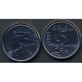 BRAZIL 5 Cruzeiros 1993 Arara
