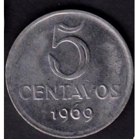BRAZIL 5 Centavos 1969