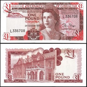 GIBRALTAR 1 Pound 1986
