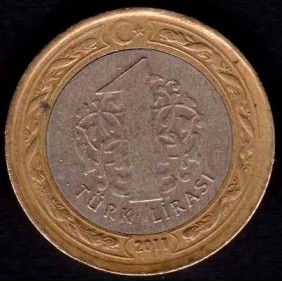 TURKEY 1 Lira 2011 Bimetallic