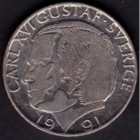 SWEDEN 1 Krona 1991
