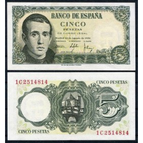 SPAIN 5 Pesetas 1951