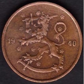 FINLAND 5 Pennia 1940