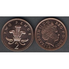 GREAT BRITAIN 2 Pence 2000