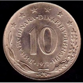 YUGOSLAVIA 10 Dinara 1977