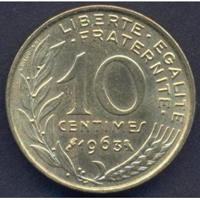 FRANCE 10 Centimes 1963
