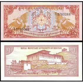 BHUTAN 5 Ngultrum 1985