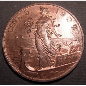 5 Centesimi 1909 q.FDC