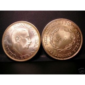 DENMARK 2 Kroner 1945 AG...